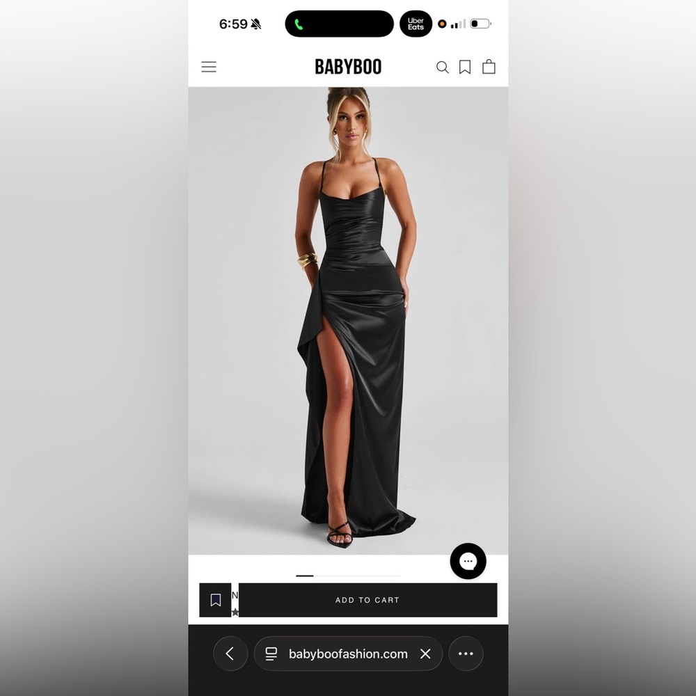 Black Satin Evening Dress